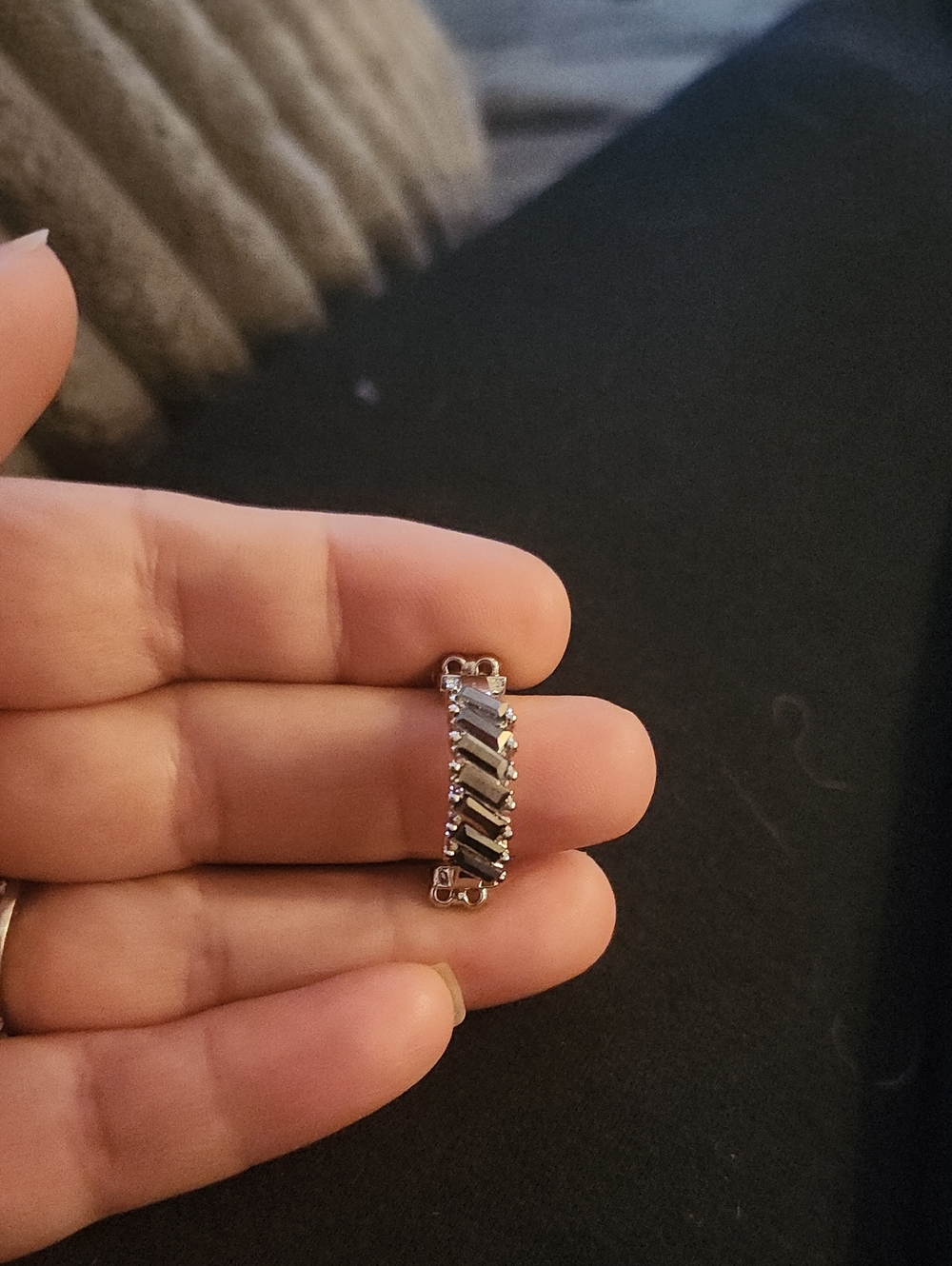 Metal Baguette Stretchy Ring